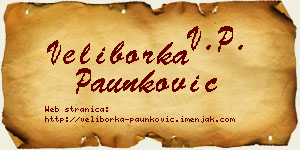 Veliborka Paunković vizit kartica